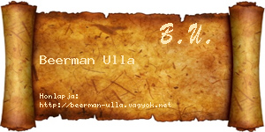Beerman Ulla névjegykártya